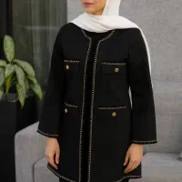 مانتو کتی مشکی مزونی