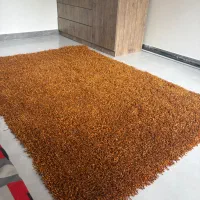 فرش ماکارانی ماکارونی ۴متری ریش ریش نارنجی