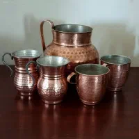 پارچ و لیوان مسی