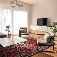 ۹۵متر/۲خواب/فول امکانات/سالن مربع و پرده خور/ طلا