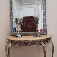 تعدادی دکوری .آیینه شمعدان برنز.میزبرنز وکریستال|مجسمه، تندیس، ماکت|آبیک, |دیوار