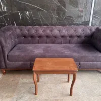 مبل راحتی مخمل طوسی