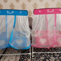 گهواره تاشو رنگ صورتی و آبی