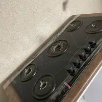 گاز پنج شعله رومیزی صفحه شیشه ای سالم
