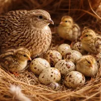 بلدرچین ماده تخم گذار مولد و جوجه بلدرچین