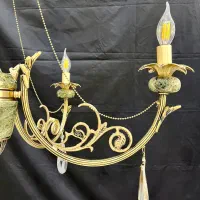 لوستراسکای سنگی پرکار برنج 5شاخه ای برنج سرپیچal41|لوستر و چراغ آویز|تهران, نعمت‌آباد|دیوار