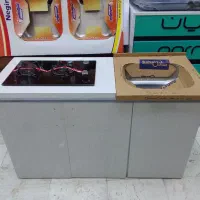 کابینت اهنی و سینک استیل و گاز رو میزی