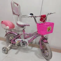 دو عدد دوچرخه سایز ۱۲ دخترانه صورتی