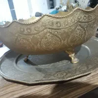 ظرف و سینی برنجی عتیقه