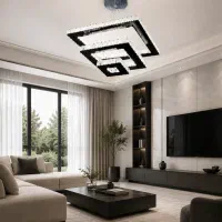 لوستر سه حلقه مربع 60*40*20 به قیمت تولید|لوستر و چراغ آویز|اهواز, نیوساید|دیوار