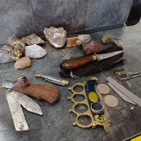 انگشتر و سنگ و چاقو اصل قدیمی