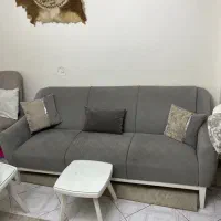 یک دست مبل هشت نفره همراه با سرویس چوب کامل|مبلمان خانگی و میز عسلی|تهران, سلسبیل شمالی|دیوار