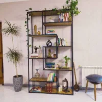 استند فلزی چوبی گل