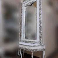 آینه کنسول سفیدطلایی