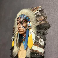 ماسک سرخ پوستی قدیمی ارزشمند|کلکسیون اشیاء عتیقه|گنبد کاووس, |دیوار