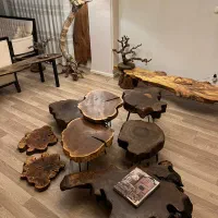 میز عسلی چوبی روستیک