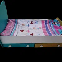 تخت خواب کودک و نوجوان بدون تشک با کشو