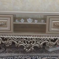 میز تلویزیون چوبی بژ