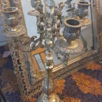 ایینه شمعدان برنزی قدیمی|صنایع دستی و سایر لوازم تزئینی|قم, آذر (نکویی)|دیوار
