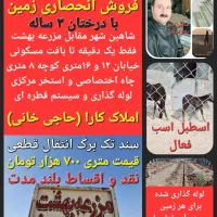 فروش زمین با درختان۳ ساله فقط۱۰۰میلیون پیش پرداخت