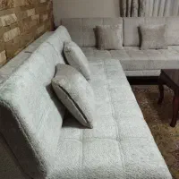 نیم ست ۶ نفره نو دو عدد ۳ نفره طوسی خیلی روشن