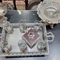 سرویس چای‌خوری کشکول و میوه خوری و آینه و شمعدان|صنایع دستی و سایر لوازم تزئینی|اصفهان, رزمندگان|دیوار