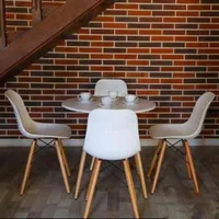 میزگردومربع پایه ایفلی//باصندلیهای متنوع کدF2|میز و صندلی غذاخوری|گرگان, |دیوار