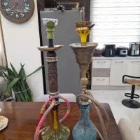 قلیون برنجی قاجاری و  قلیون با چوب گردو...درجه یک