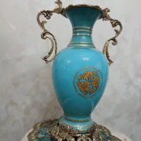 گلدان برنز فیروزه ای آنتیک