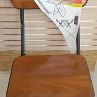 صندل چوبی تاشو پایه فلزی بادوام