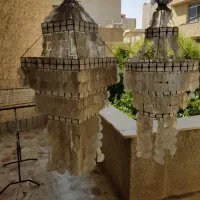 لوستر صدفی خارجی + لوسترسه شعله|لوستر و چراغ آویز|شیراز, زند|دیوار