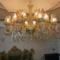 لوستر برنجی 10شاخه دوبل 20شعله
