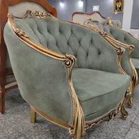 مبل استیل زمرد ۹ نفره با چوب گردو گیلان|مبلمان خانگی و میز عسلی|رشت, نخودچر|دیوار