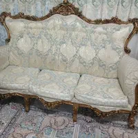 مبل چوب راش ۷نفره با ۲تا میزبان کلا ۹نفره تمیز|مبلمان خانگی و میز عسلی|نسیمشهر, |دیوار