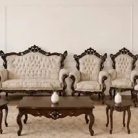 مبل کلاسیک ۹ نفره با میز جلو مبلی و ۲ عسلی