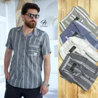 آستین کوتاه کنف یقه انگلیسی
