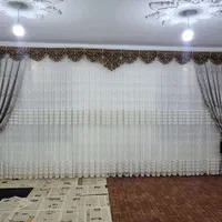 پرده کتیبه دار با کناره با پرده  دوتا اتاق خواب|پرده، رانر، رومیزی|نقده, |دیوار