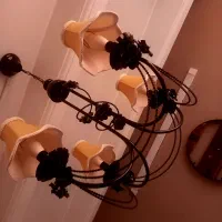 ۲عدد لوستر ۵شاخه چوبی وفانتزی|لوستر و چراغ آویز|ری, اقدسیه|دیوار