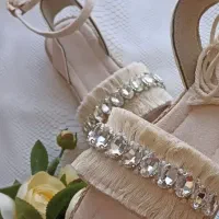 صندل مکرومه مجلسی نگین کاری
