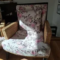 مبل تک نفره دسته حصیری|مبلمان خانگی و میز عسلی|سیرجان, |دیوار