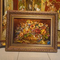 تابلو فرش گلدان مسی|تابلو فرش|تهران, علم و صنعت|دیوار