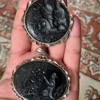 پلاک گردن آویز نقره دستساز مزینانی