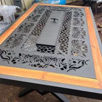 villa65 صندلی میز آتشدان دوگانه گازی ذغالی باغی