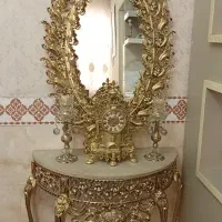 آینه کنسول شمعدان و ساعت