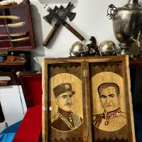 تخته نرد شاهی (پهلوی) موزه ای چوب گردو معرق و منبت
