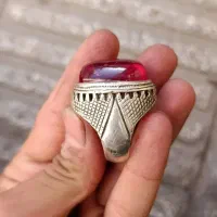 انگشتر قدیمی دستساز سنگین یاقوت