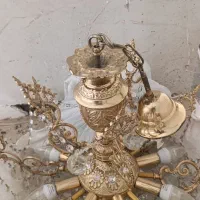 سه عددلوستر طلایی محکم و قدیمی عالی