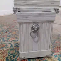 آبچکان استیل.ست سطل زباله و دستمال