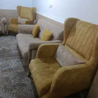 یک دست مبل هفت نفره همراه با میز وعسلی|مبلمان خانگی و میز عسلی|بندر گناوه, |دیوار