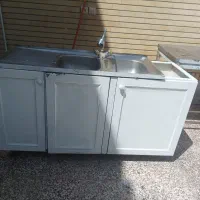 سینک دوقلو با کابینت وشیر